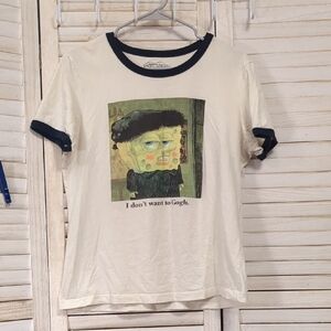 Nickelodeon Cream and Black Graphic Tee